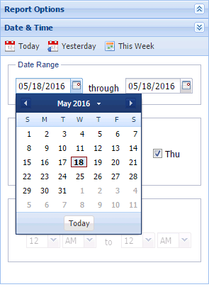 Calendar Time options