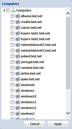 Expanded list of Computers in alert selection