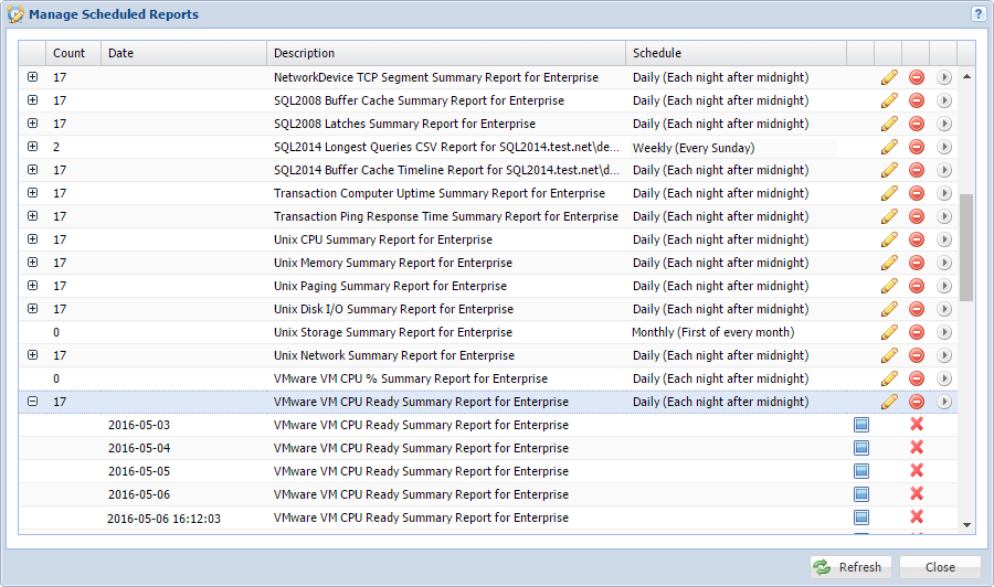 Managing Scheduled Reports