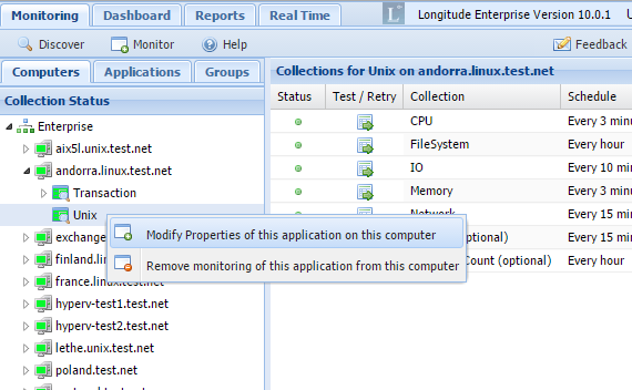 Modify properties by computer tab