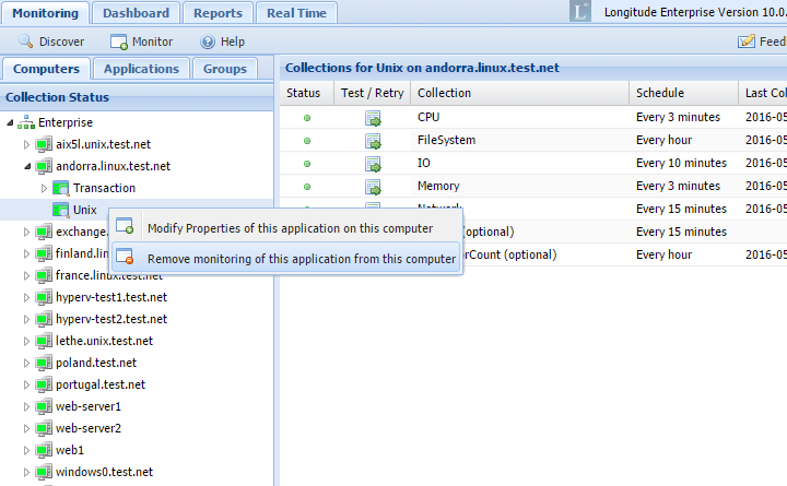 Remove one application on a computer