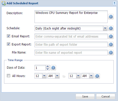 Scheduling a report