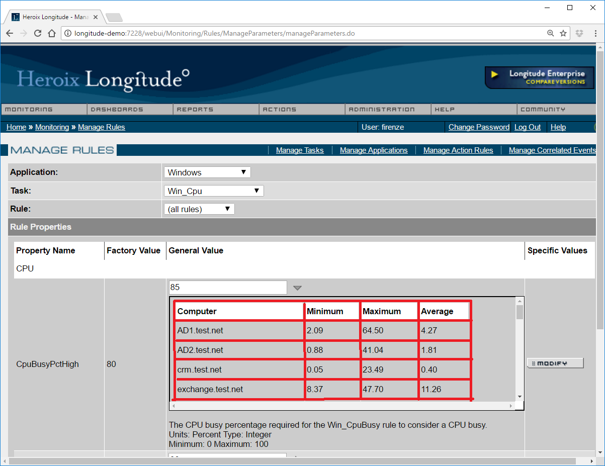 Automated Baseline Calculation of Server Performance Metrics